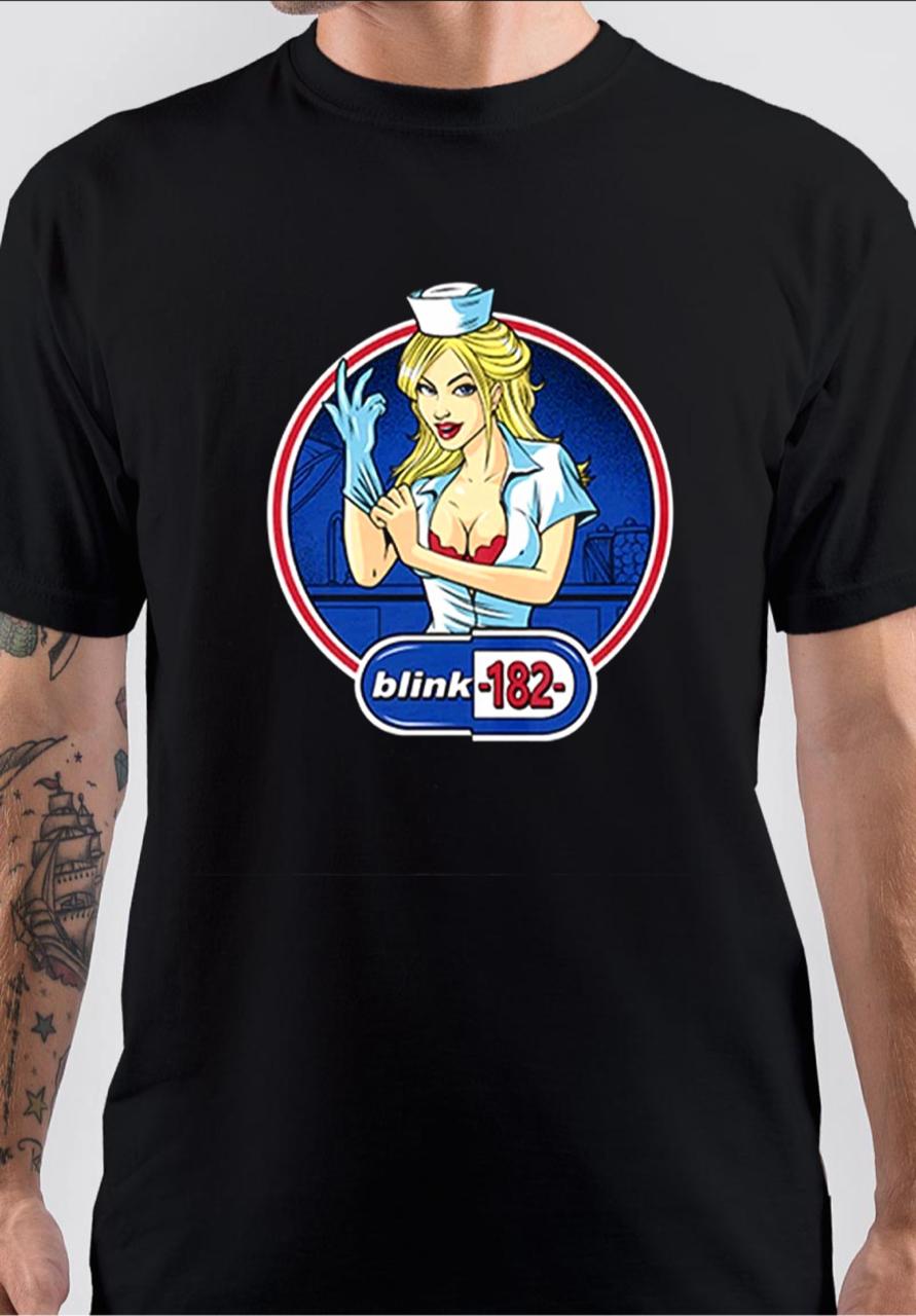 Blink-182 Half Sleeve Black T-Shirt