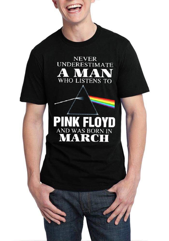 Never Underestimate The Man Who Listen To Pink Floyd Black T-Shirt