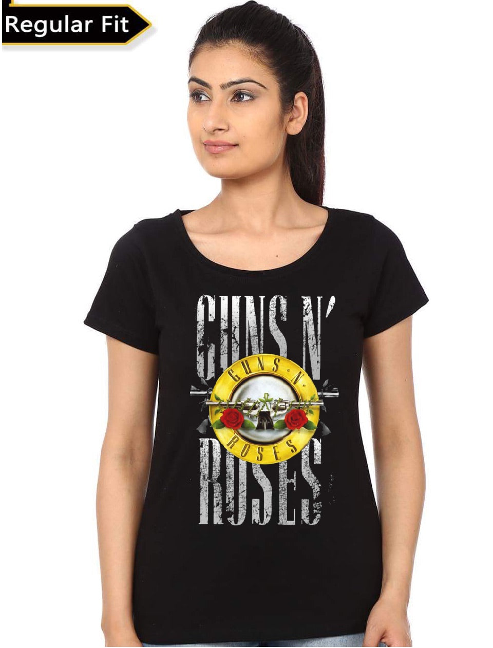 Guns And Roses Girl’s Black T-Shirt
