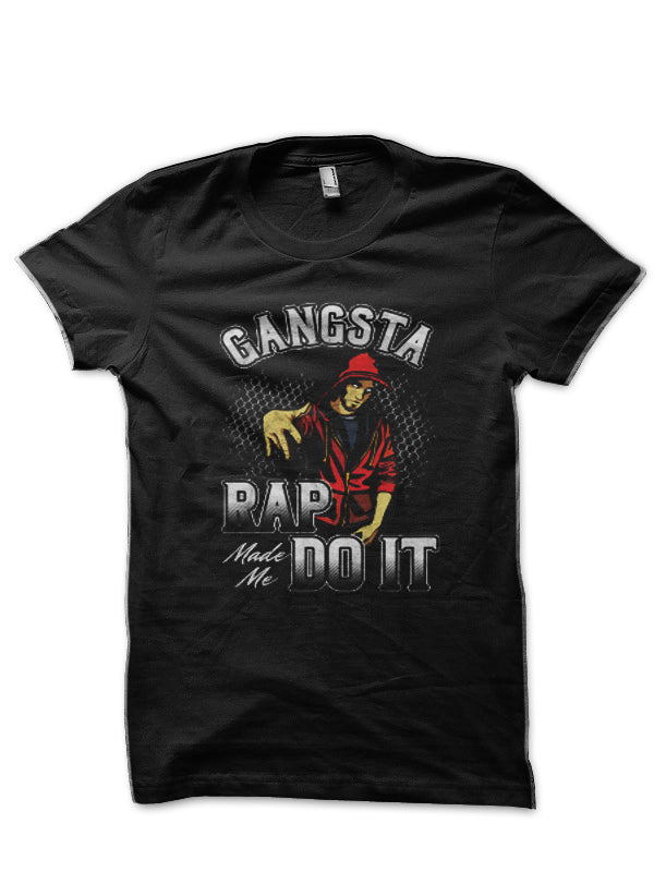 Gangsta Eminem Rap Pop Music Rappers Vocalizer Hip Hop Rapping Gift Black T-Shirt