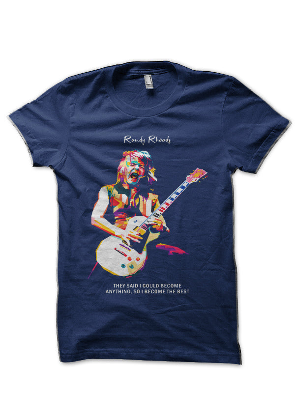 Randy Rhoads Navy Blue T-Shirt