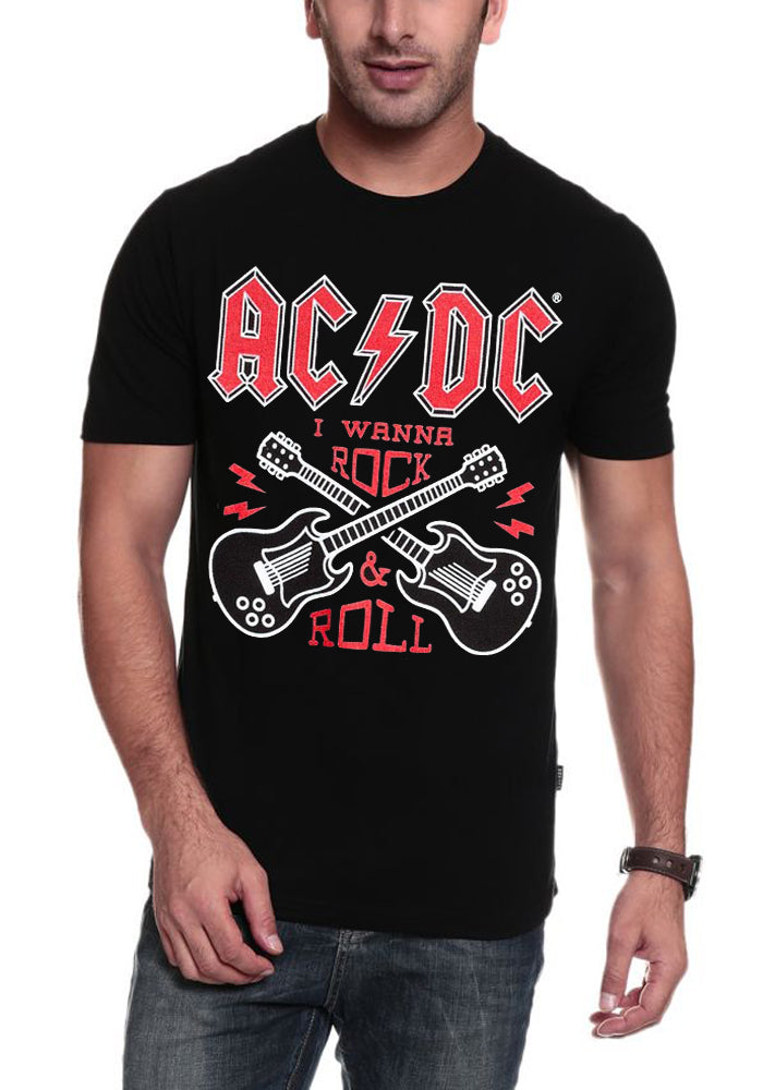 AC DC Rock And Roll Black T-Shirt
