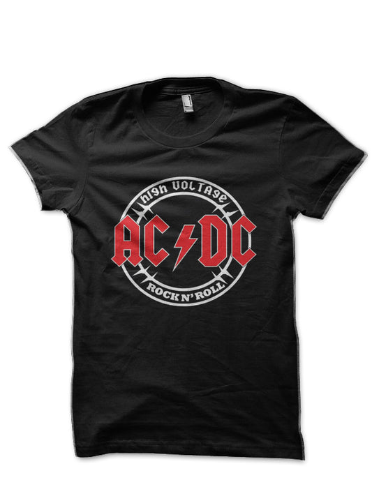 Ac Dc High Voltage Rock N Roll Black T-Shirt