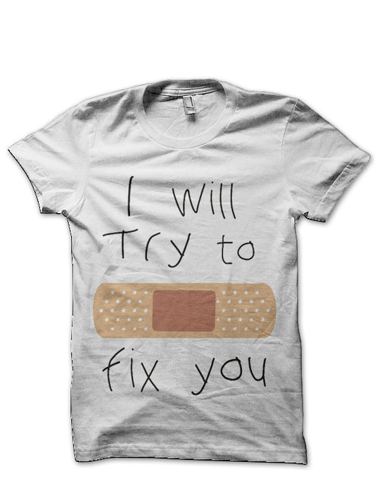 Coldplay Lyrics White T-Shirt