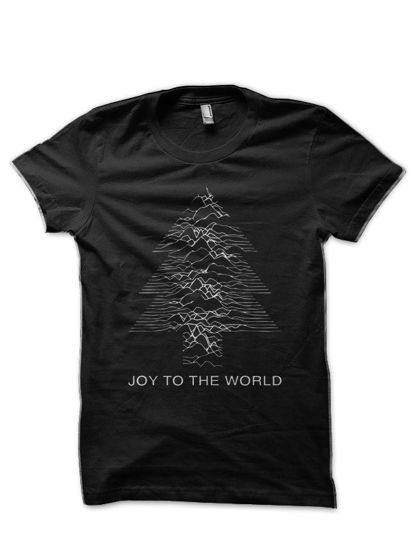 Joy To The World - Joy Division / Unknown Pleasures Christmas Black T-Shirt