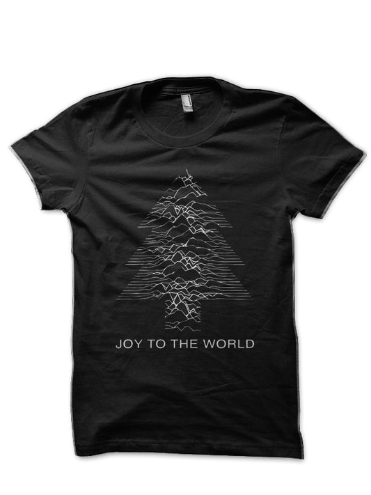 Joy To The World - Joy Division / Unknown Pleasures Christmas Black T-Shirt