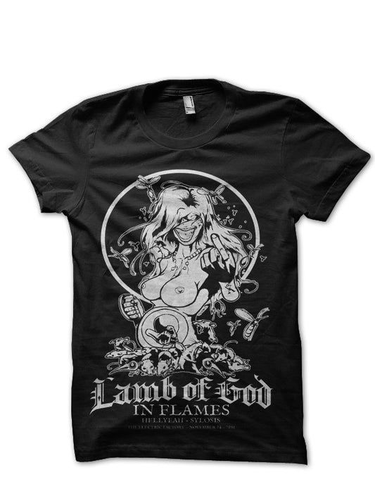 PESTILENCE - Lamb Of God In Flames Black T-Shirt