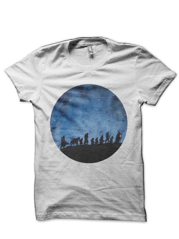 Lord Of The Rings Half Sleeve White T-Shirt