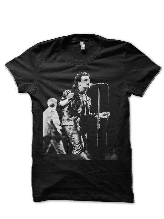 U2 Half Sleeve Black T-Shirt