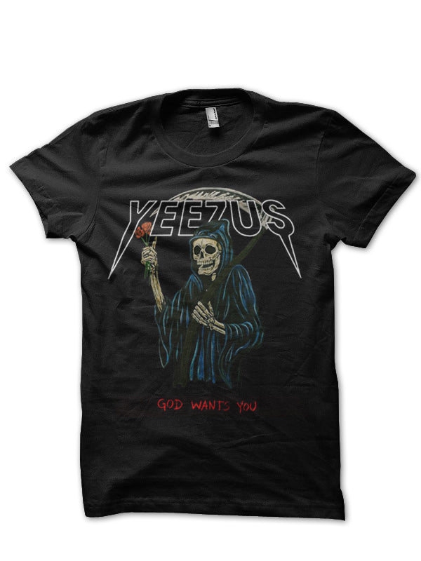 kanye West Half Sleeve Black T-Shirt